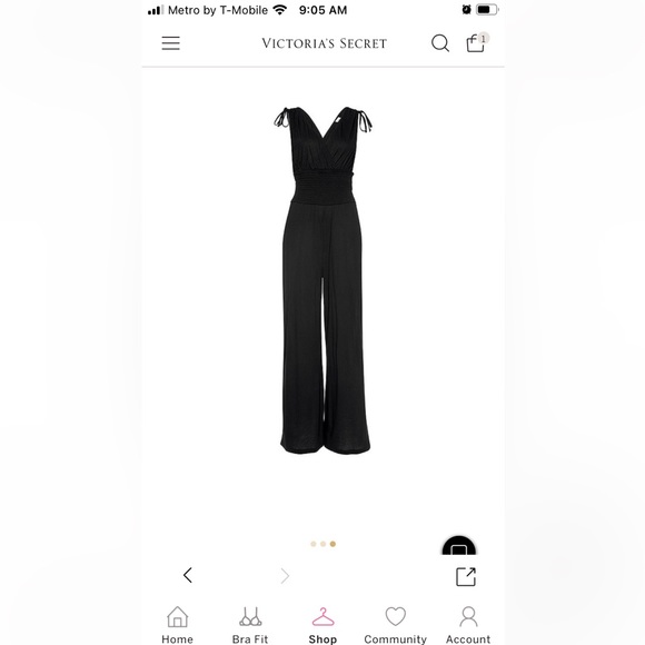 Lascana from Victoria’s Secret Black Tie Shoulder Jumpsuit Size 8 - Picture 3 of 12